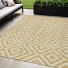 Gold Beige And Ivory Geometric Washable Indoor Outdoor Area Rug - 2 of 4
