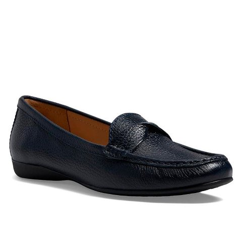 Женские туфли Marc Joseph New York Womens Leather Slip On Beverley Road Twisted Penny Driver Loafers - Navy Tumbled, 6