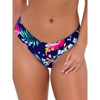 Sunsets Women's Printed Alana Reversible Hipster Bikini Bottom - 19P