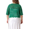 Agnes Orinda Women's Plus Size Round Neck Sheer 3/4 Sleeve Lace Elegant Cardigans - 4 of 4