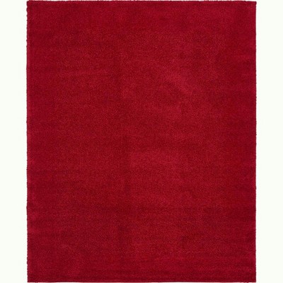 Calabasas Plush Red Shag Rug, 8' x 10', Kid-Friendly and Stain-Resistant