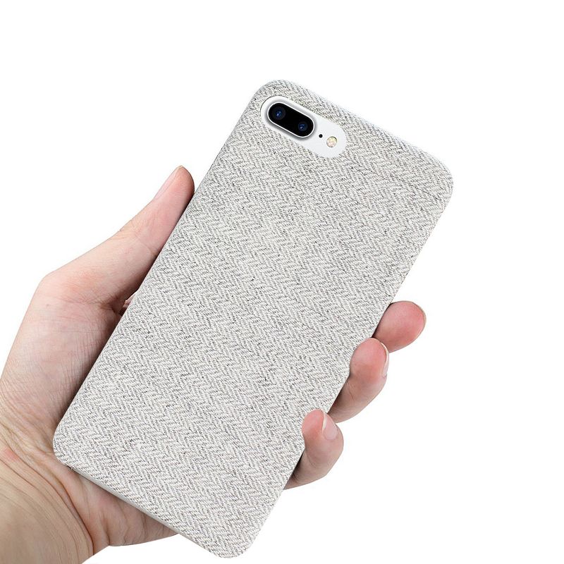 Reiko iPhone 8 Plus Herringbone Fabric in Light Gray, 3 of 5