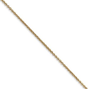 Black Bow Jewelry 1.2mm, 14k Yellow Gold, Solid Link Cable Chain Necklace - 1 of 4