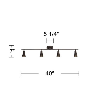 Bronze 40" LED Ceiling Track Light Fixture with Dimmable GU10 Bulbs
