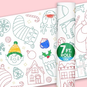 Big Dot of Happiness Very Merry Christmas Coloring Table Runner, 7ft Long Craft Activity Table Runner for Kids & Family, Giant Coloring Page - 1 Roll - 1 of 4