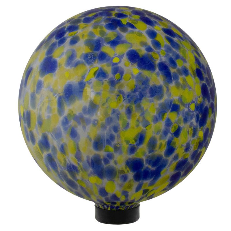 Northlight 10" Yellow and Blue Outdoor Patio Garden Gazing Ball, 1 of 4