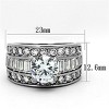 Slickblue Women's Silver CZ Engagement Style Ring – Round Center Stone, Wide Band, Stainless Steel, Sizes 5-11 - 2 of 4