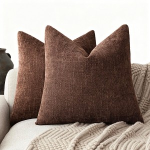 LISM Throw Pillow Covers 2-Pack Chenille Decorative Pillowcases Accent Cushion Cover for Home - 1 of 4