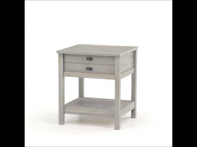 Cottage Road Soft White Nightstand with Lintel Oak Accent