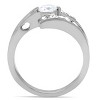 Slickblue Women's Silver CZ Ring – Stainless Steel, Heart Detail, Pave Setting, Round Stone, Size 5-10 - 2 of 4