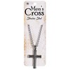 Dicksons Wheat Engraved Cross Pendant Men's 24 Inch Silver Plated Stainless Steel Everyday Necklace on Display Card - 2 of 4