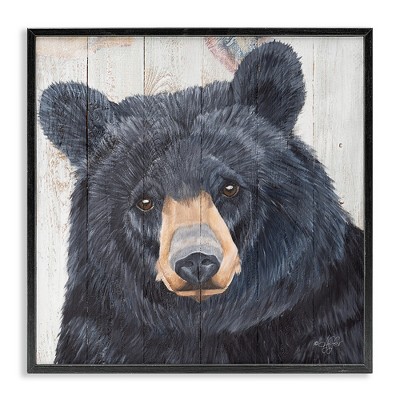 Stupell Industries Rustic Black Bear Framed Giclee Art