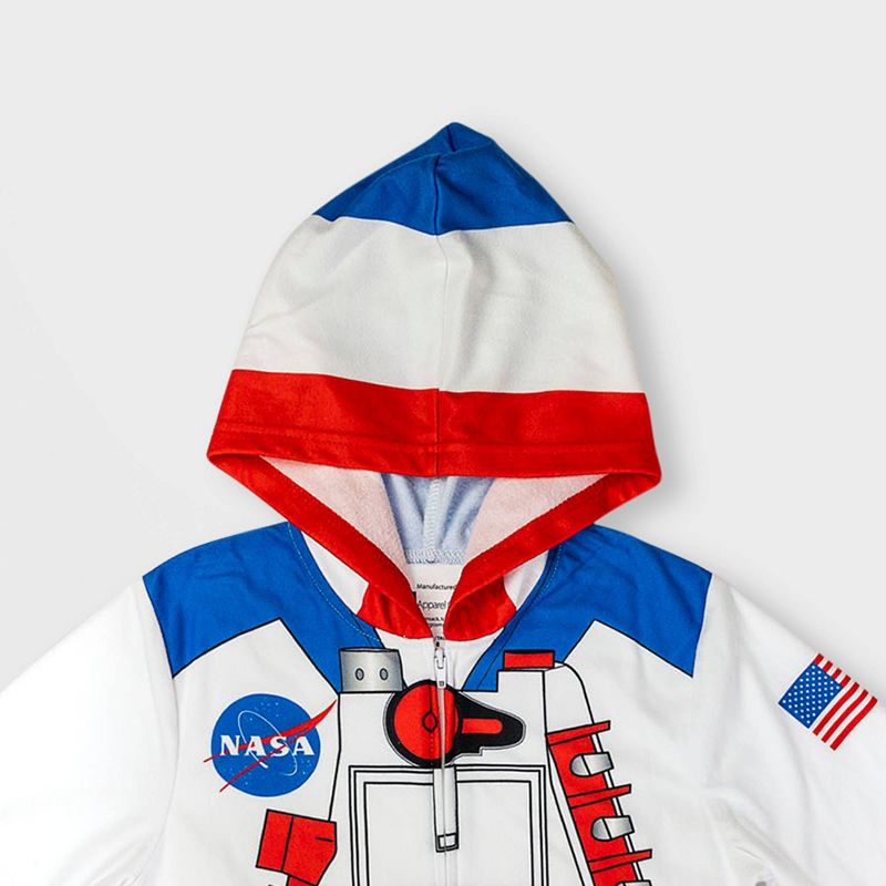 Boys' NASA Astronaut Hooded Union Suit - White, 2 of 4