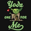 Girl's Star Wars Valentine's Day Yoda One for Me Black T-Shirt - 2 of 4