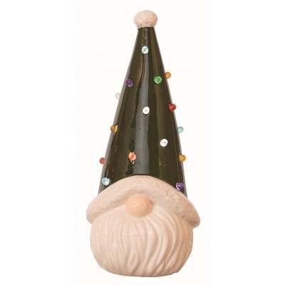 Transpac Ceramic Red Christmas Light Up Gnome Decor