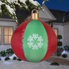 Gemmy Christmas Airblown Inflatable Mixed Media Hanging Ball Ornament (Red & Green), 2.5 ft Tall - 2 of 3