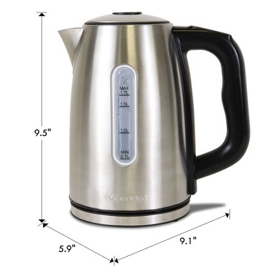 Kenmore 1.7L Stainless Steel Cordless Electric Kettle with Digital Controls