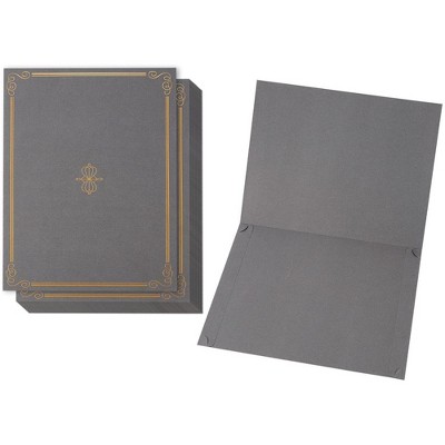 Best Paper Greetings 12 Pack Award Certificate Holder, Folder & Cover for Letter Size Documents, Files & Graduation Diploma, Grey