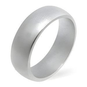 Slickblue Women's Matte Silver Wedding Band with Rhodium Plating - Sizes 5-8, Anniversary Jewelry - 1 of 3