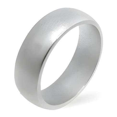 Slickblue Women's Matte Silver Wedding Band With Rhodium Plating ...