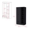 NicBex Armoire Wardrobe Closet Storage Cabinet with Doors & Open Shelves & Drawer for Bedroom, Black - 3 of 4
