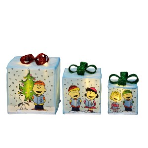Peanuts 8 10 12in Peanuts PreLit LED Presents Printed Carolers, Blue - 1 of 4