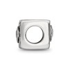 Black Bow Jewelry Square Floral Sterling Silver & CZ Bead Charm - 2 of 4