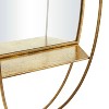 Metal Oval 1 Shelf Wall Mirror Gold - CosmoLiving by Cosmopolitan: Luxury Glam Style, No Assembly, Wall Mounted - 4 of 4