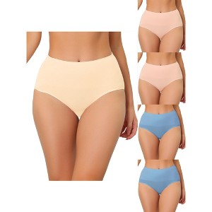 Allegra K Women's High Waist Shaping Breathable Tummy Control Briefs 5 Packs - 1 of 4