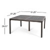 NicBex Outdoor Square Dining Table Alluminum Patio Metal Woven Tabletop,6125" W x 61.25" D x 29" H - 3 of 4