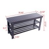 Bamboo Shoe Rack with Seat - 3-Tier Storage Bench, 90cm Multi-Functional Organizer for Entryway, Hallway & Closet - 3 of 4