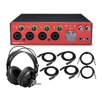 Focusrite Clarett+ 4Pre 18-In and 8-Out Audio Interface with Headphones Bundle