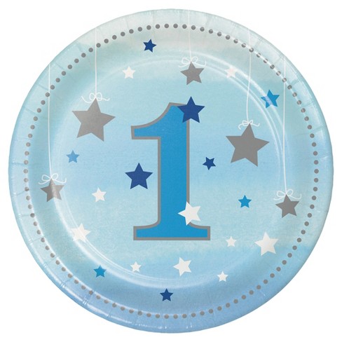 One Little Star Boy 1st Birthday 7 Dessert Plates 8ct Target