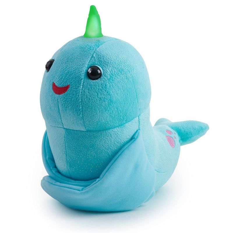 Fingerlings HUGS - Nikki (Blue Glitter) - Interactive Plush Narwhal - By WowWee, 1 of 9