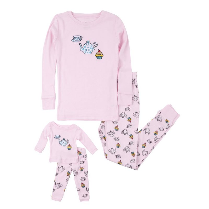 Leveret Girl and Doll Matching Cotton Pajamas, 1 of 5