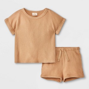 Baby Waffle Top & Bottom Set - Cat & Jack™ - 1 of 3