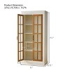 SEVOBAL Utility Storage Cabinets 71 Inch Freestanding Pantry Display Cabinet with Glass Door Adjustable Shelves, Brown, 33"*15.75"*71.2" - 2 of 4