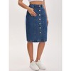 INSPIRE CHIC Women's Denim Button Down Pockets Western Bodycon Midi Jean Skirts - 2 of 4
