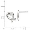 Black Bow Jewelry 13mm Ribbon Heart Post Earrings in Sterling Silver - 4 of 4
