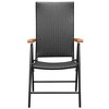 vidaXL Stackable Patio Chairs 2 pcs Poly Rattan Black - 3 of 4