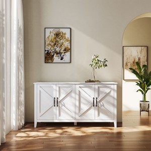 NicBex Modern TV Stand with 4 Doors and 4 open shelves Entertainment Center Media Console for Living Room - 1 of 4