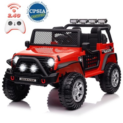 JOYRACER 24V 2-Seater Ride-On Toys Truck for Kids, 2×200W Motors, Electric Toys Car w/ 4 Wheels Spring Suspension, 3 Speeds, LED, Bluetooth Music