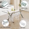 NicBex 71 Inch Rectangle Dining Table with Tempered Glass Tabletop and MDF Crossbars for 6 to 8,Living Meeting Room,Gold/Silver - 4 of 4