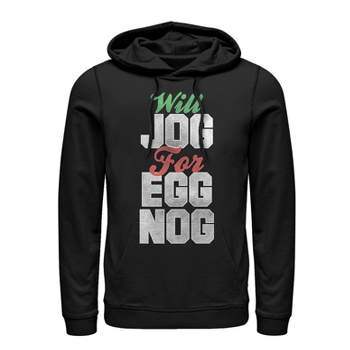 Women's CHIN UP Christmas Jog for Egg Nog Pull Over Hoodie