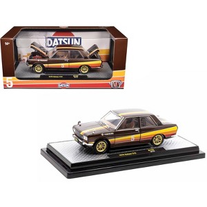 1970 Datsun 510 #5 Brown Metallic with Stripes Limited Edition to 4250 pieces Worldwide 1/24 Diecast Model Car by M2 Machines - 1 of 3