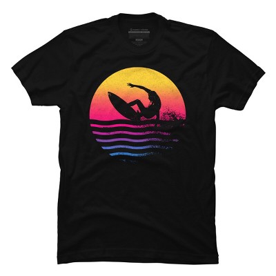 Men's Design By Humans Surfer Waves By clingcling T-Shirt