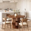 Tribesigns 47-Inch Round Dining Table for 4-6 People, Farmhouse Kitchen Dinner Table with 2-Layer Shelf Cylindrical Pedestal - 3 of 4