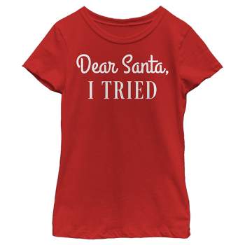 Girl's Lost Gods Dear Santa, I Tried T-Shirt