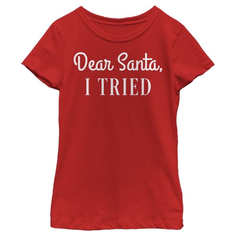 Girl's Lost Gods Dear Santa, I Tried T-Shirt, 1 of 6