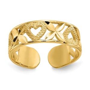 Black Bow Jewelry Hugs and Kisses Toe Ring in 14 Karat Gold - 1 of 4